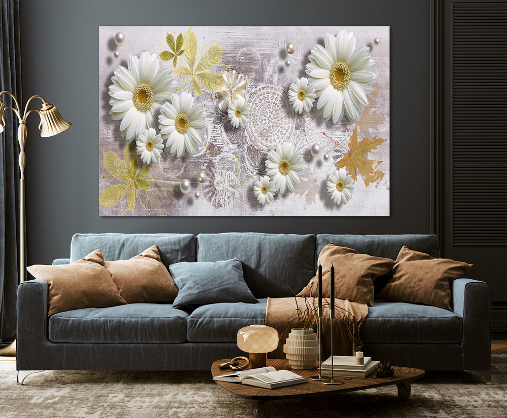 Картина полотно у вітальню / спальню  Квіти Ромашки   MLP_348 ( 60х30см ) 80x120 см Київ - фото 3