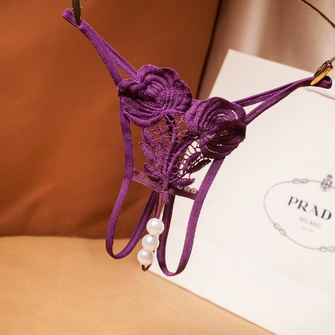 Трусики з бусинками та з квіточками універсальний фіолетовий Київ - фото 1