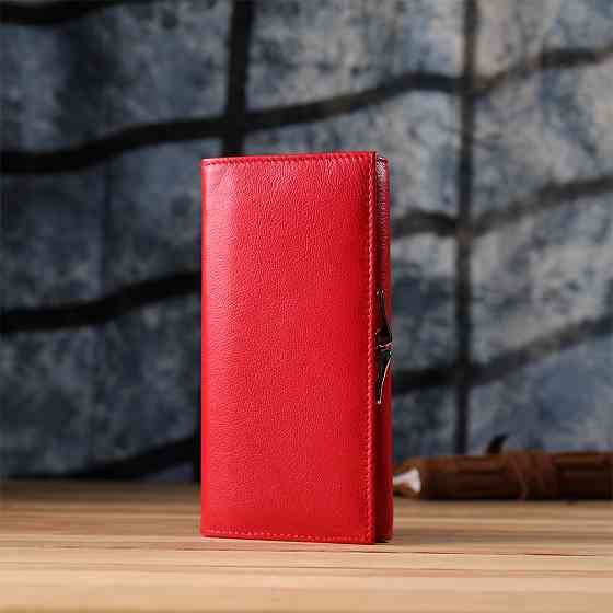 Красивий гаманець для жінок з монетницею із натуральної шкіри ST Leather 23105 Червоний Київ