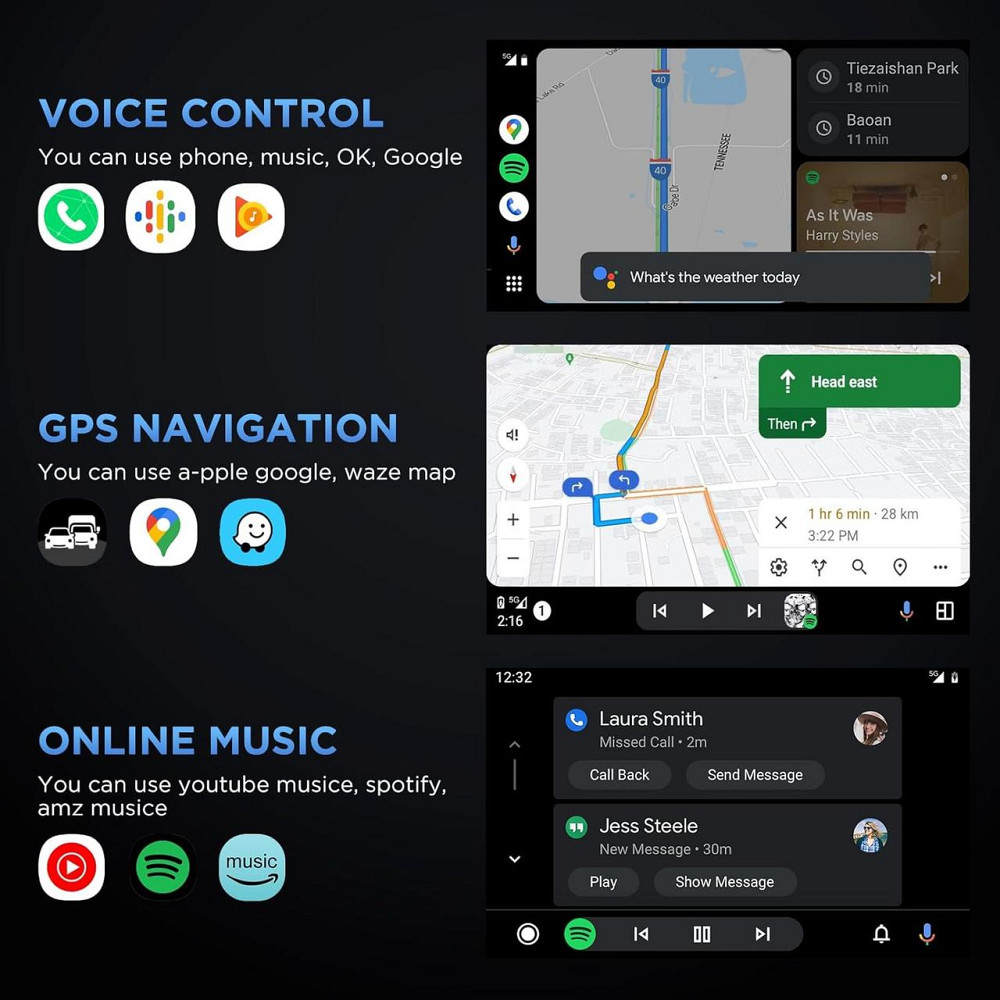 Бездротовий адаптер Android Auto для авто з 2017 року, перехідник з дротового Android Auto USB-A, USB-C, донгл для перетворення Київ - фото 7