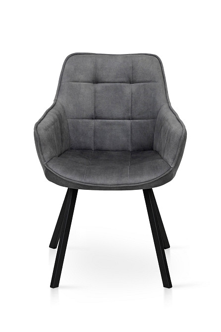 Крісло Тандем, чорний/ велюр темно-сірий Київ - фото 2