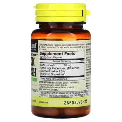 Трави Mason Natural Клопогон, Black Cohosh, Standardized Extract, 60 капсул (MAV-13045) Вінниця