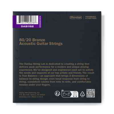 Струни для гітари Jim Dunlop 80/20 Bronze Acoustic Guitar Strings (11-52) (DAB1152) Вінниця