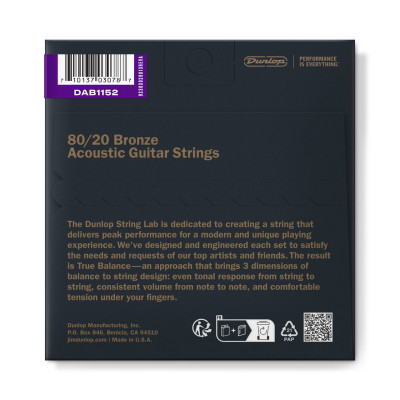 Струни для гітари Jim Dunlop 80/20 Bronze Acoustic Guitar Strings (11-52) (DAB1152) Вінниця - фото 2