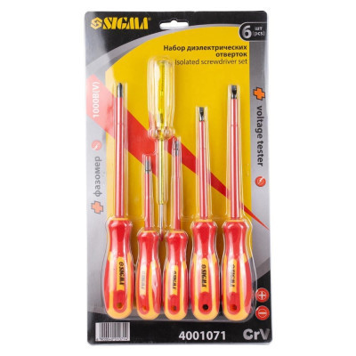 Набір викруток Sigma діелектричних 5шт + викрутка-індикатор 250В CrV (4001071) Вінниця - фото 5