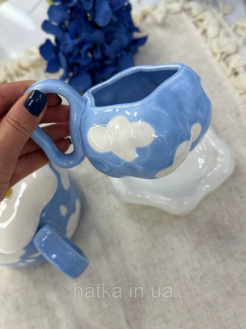 Чашка з блюдцем хмаринкою кераміка Olens "Біла хмаринка" 380 мл 8030-443 Київ - фото 6