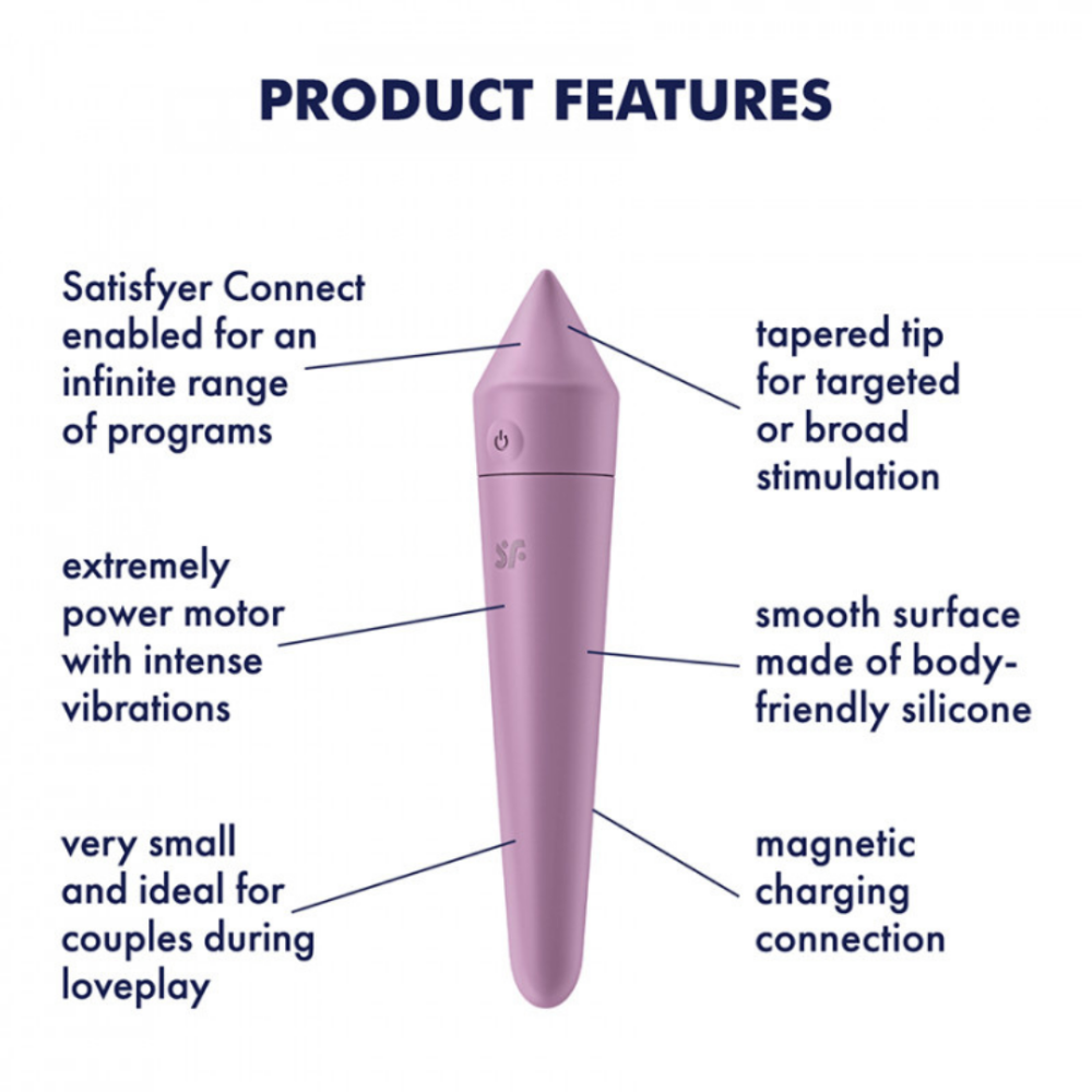 Смарт виброкуля Ultra Power Bullet 8, цвет: фиолетовый Satisfyer (Германия) Sex Aura Киев - изображение 2