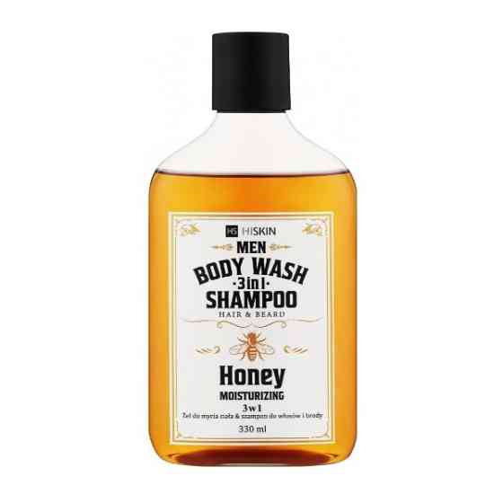 Гель для душу 3в1 Медовий Віскі Body Wash and Hair and Beard Shampoo Whisky Honey HiSkin 330 мл Київ