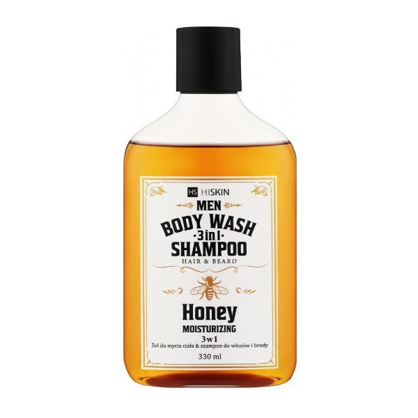 Гель для душу 3в1 Медовий Віскі Body Wash and Hair and Beard Shampoo Whisky Honey HiSkin 330 мл Київ - фото 1