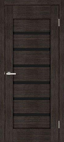 Міжкімнатні двері Оміс Лагуна чорне скло Венге 900х2000 мм Київ - фото 1