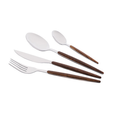Набор столовых приборов Ardesto Gemini Midori, 16 приборів, нержавіюча сталь, пластик, коричневий (AR1916MS) Винница - изображение 1