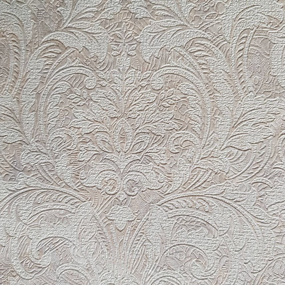 Шпалери метрові вінілові на флізелін Yuanlong Samsara східний малюнок вензелі завитки бежеві сріблясті Київ - фото 3