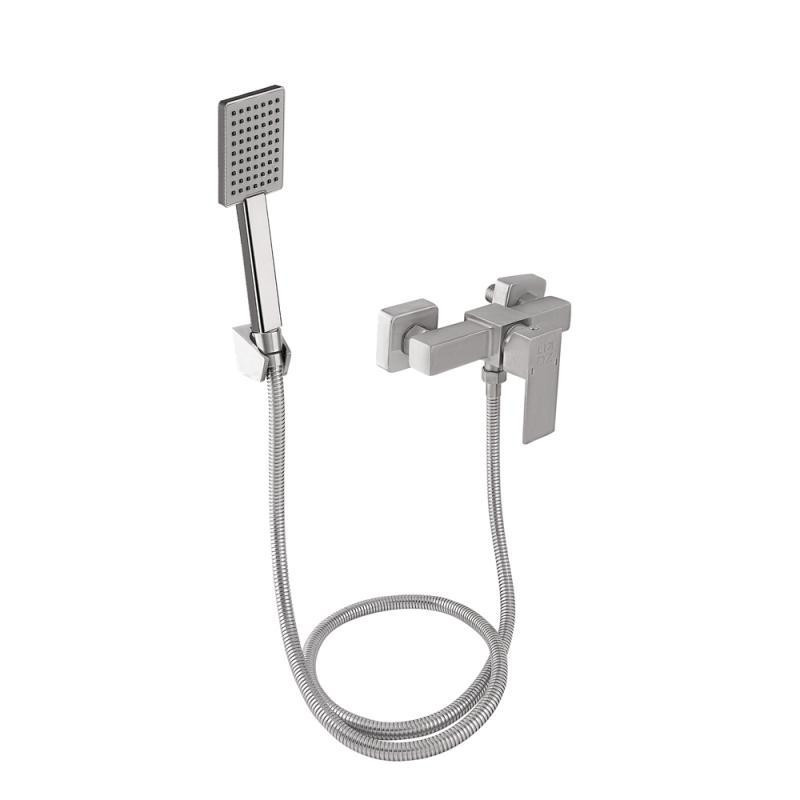 Змішувач для душу Lidz (NKS) 10 30 010 з душовим гарнітуром (LIDZNKS103001000) сатин Київ - фото 1