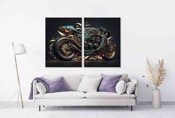 Модульная картина в гостиную / спальню   Мотоцикл  TLV-2_129 Киев