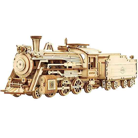 Конструктор Robotime Локомотив 308 деталей. Дерев'яна збірна 3D модель локомотива 307х67х82 см Київ