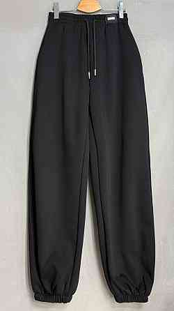 Брюки женские A-N 27068 спортивные джогеры с нашивкой на поясе черные, черный, M Киев