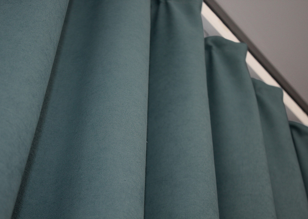 Комплект готовых штор VR-Textil Микровелюр Petek № 1507ш Серо-голубой 150х285 см 2 шт (33-0389) Киев - изображение 6