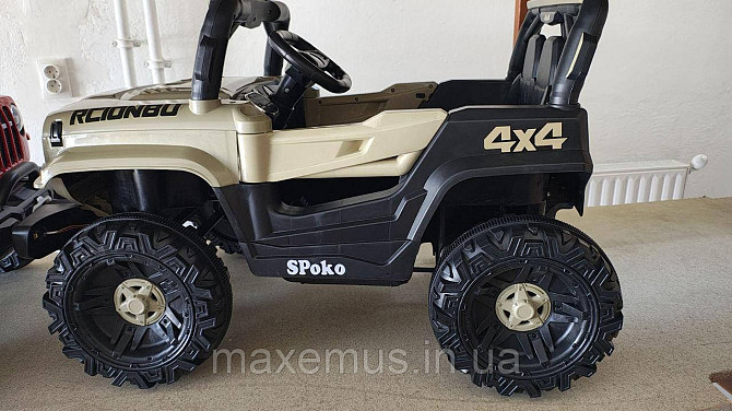 Детский электромобиль на аккумуляторе QD-V80 электромашина для детей с пультом управления Хаки Мостиска - изображение 5