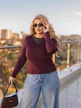 Жіноча кофтинка з декольте сітка "Annabel" | Норма і батал Київ