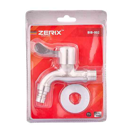 Кран для холодної води Zerix BIB-002 1/2 (нерж. сталь) (ZX1490) Київ
