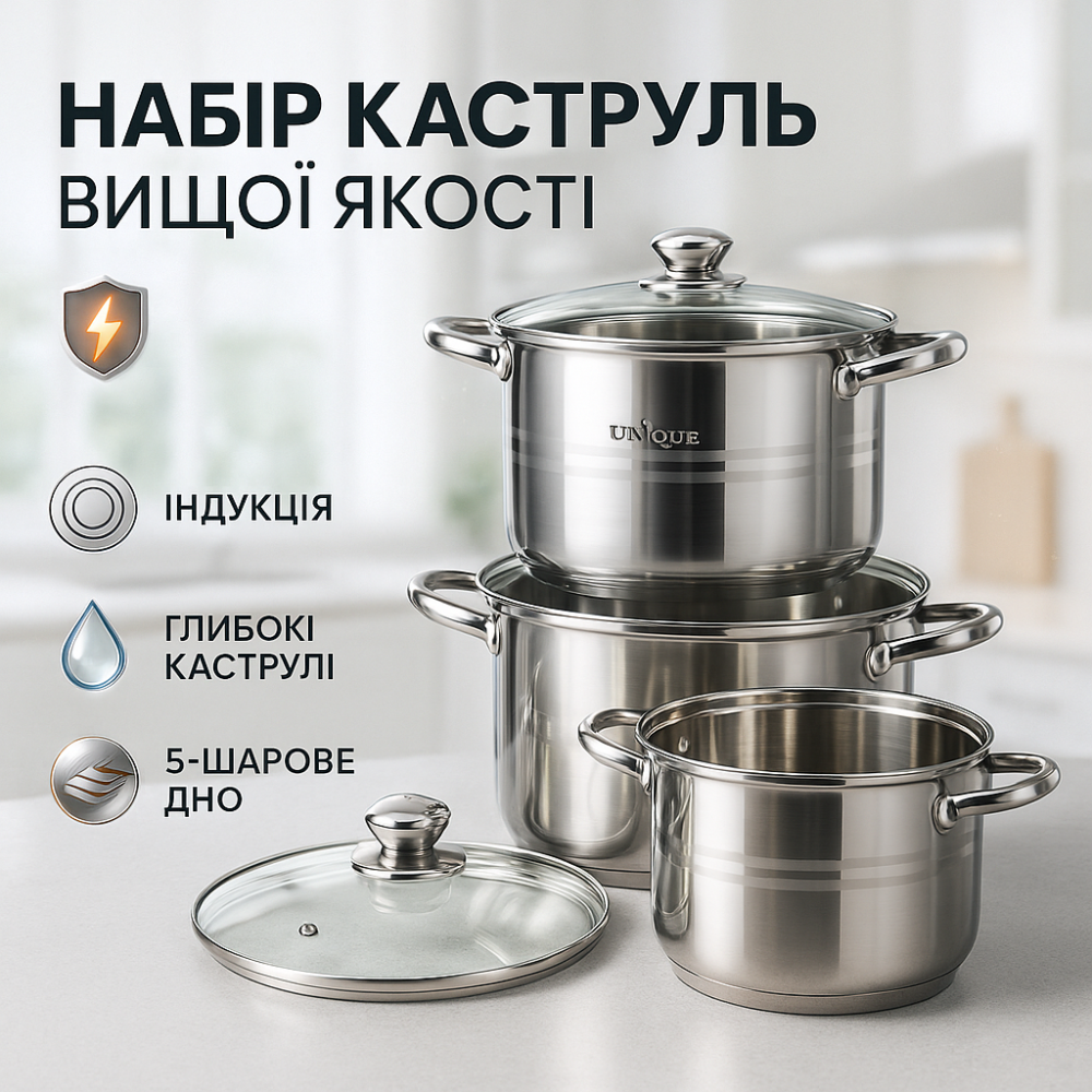 Качественная посуда кастрюли, Качественная кухонная кастрюля, Набор посуды для электрических плит LF-82 Львов - изображение 18