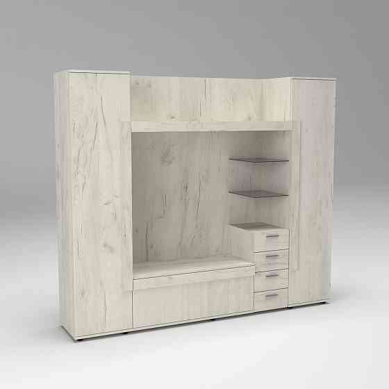 Стенка в гостиную под ТВ Exo-1, Дуб Крафт Білий, 2160х420х1850 Львов