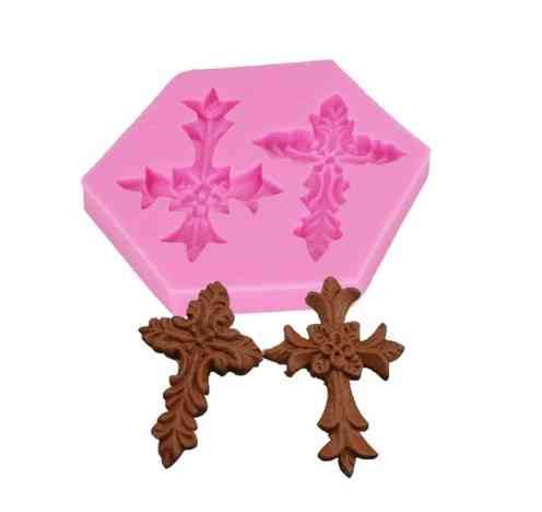 Молд силиконовый Крест 70 на 68 мм розовый Киев