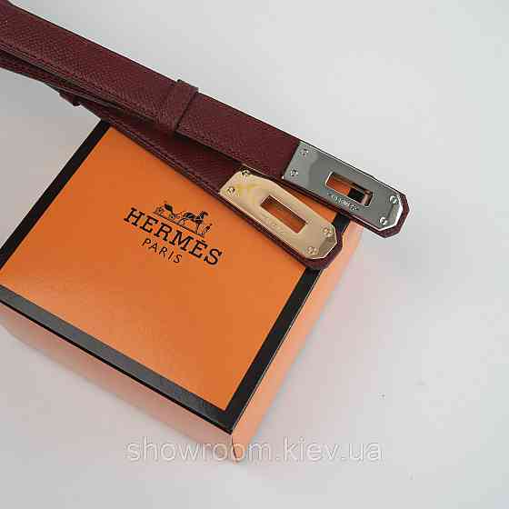 Жіночий ремінь шкіряний Hermes Гермес (280-2) бордовий Київ