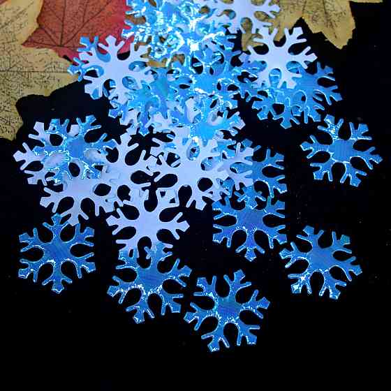 Новогодние снежинки для украшения 100 штук 35 мм голубой Киев