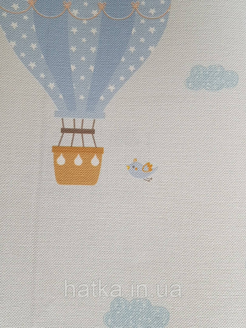 Шпалери вінілові на флізеліні AdaWall Ada Kids метрові дитячі повітряні кулі хмарки веселка на блакитному Київ - фото 3