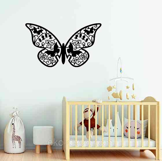 Декоративне настінне Панно  «Метелик» , Декор на стіну 70*40 см, Чорний Київ