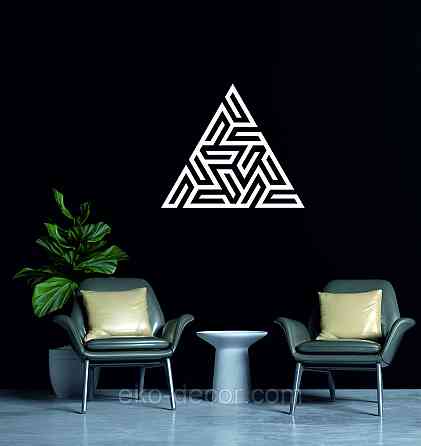 Декоративное настенное Панно «Треугольник» Декор на стену 50*50 см, Белый Киев