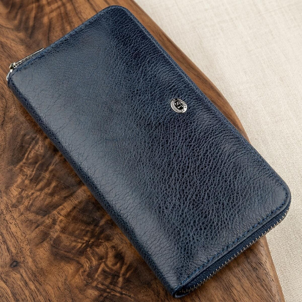 Вертикальний жіночий гаманець-клатч ST Leather 18864 Синій Київ - фото 8