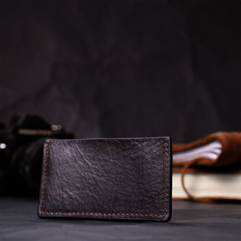 Компактний кард-кейс із натуральної шкіри GRANDE PELLE 11629 Коричневий Київ - фото 8