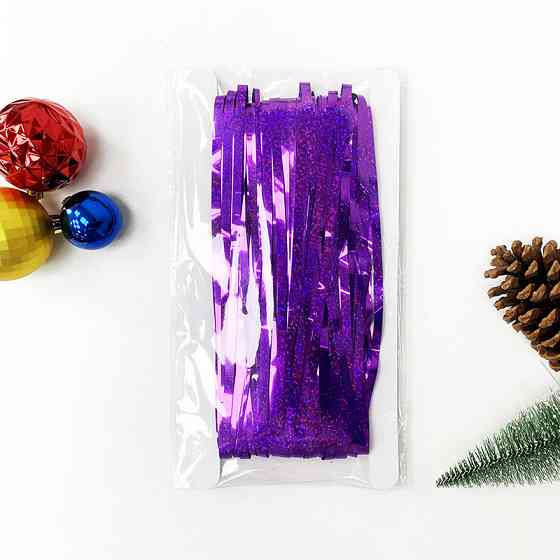 Шторка для фотозоны дождик с голограммой 3 м на 1 м фиолетовый Киев