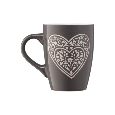 Чашка Ardesto Heart 330 мл Deep Grey (AR3467DGR) Вінниця - фото 5