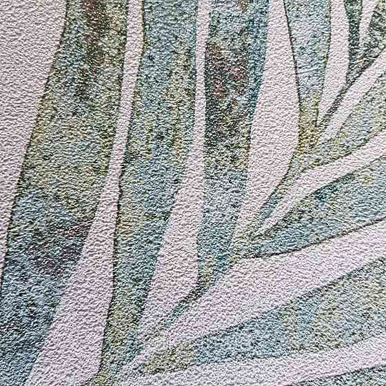 Шпалери вінілові на флізелін Rasch Linares 0.53х10 папороть листя зелені бірюзові на білому 617443 Київ