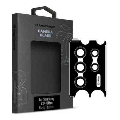Стекло защитное Armorstandart Camera glass Supreme Black Icon Samsung S24 Ultra Black Titanium (ARM76602) Винница