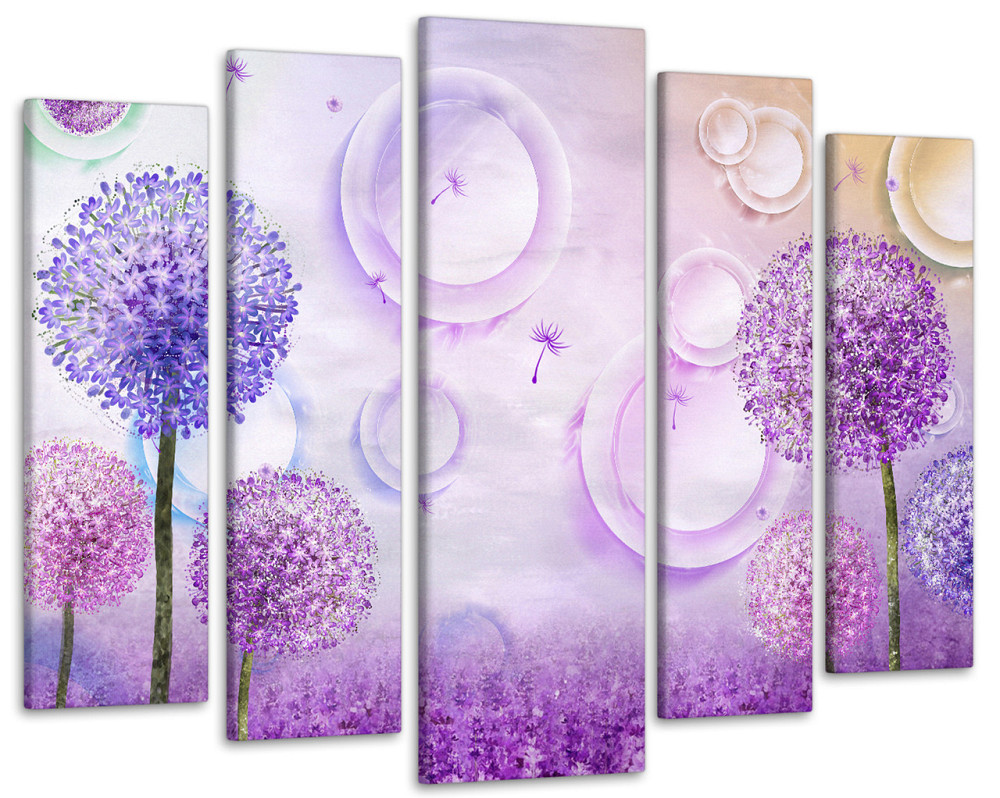 Модульна картина у вітальню / спальню Абстракція Квіти Кульбаби Art-406_5 ( 80х118см ) Київ - фото 1