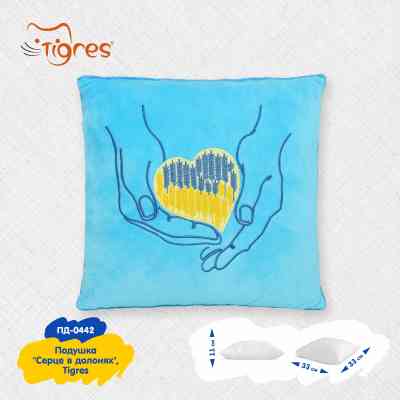 М'яка іграшка Tigres Подушка Серце в долонях (ПД-0442) Вінниця