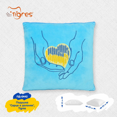 Мягкая игрушка Tigres Подушка Сердце в ладонях (ПД-0442) Винница - изображение 3