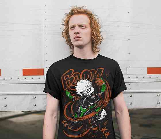 Футболка для хлопчика з аніме принтом Моя геройська академія оверсайз (зріст від 165 до 180) Чорний AnimeJ1022m Дніпро