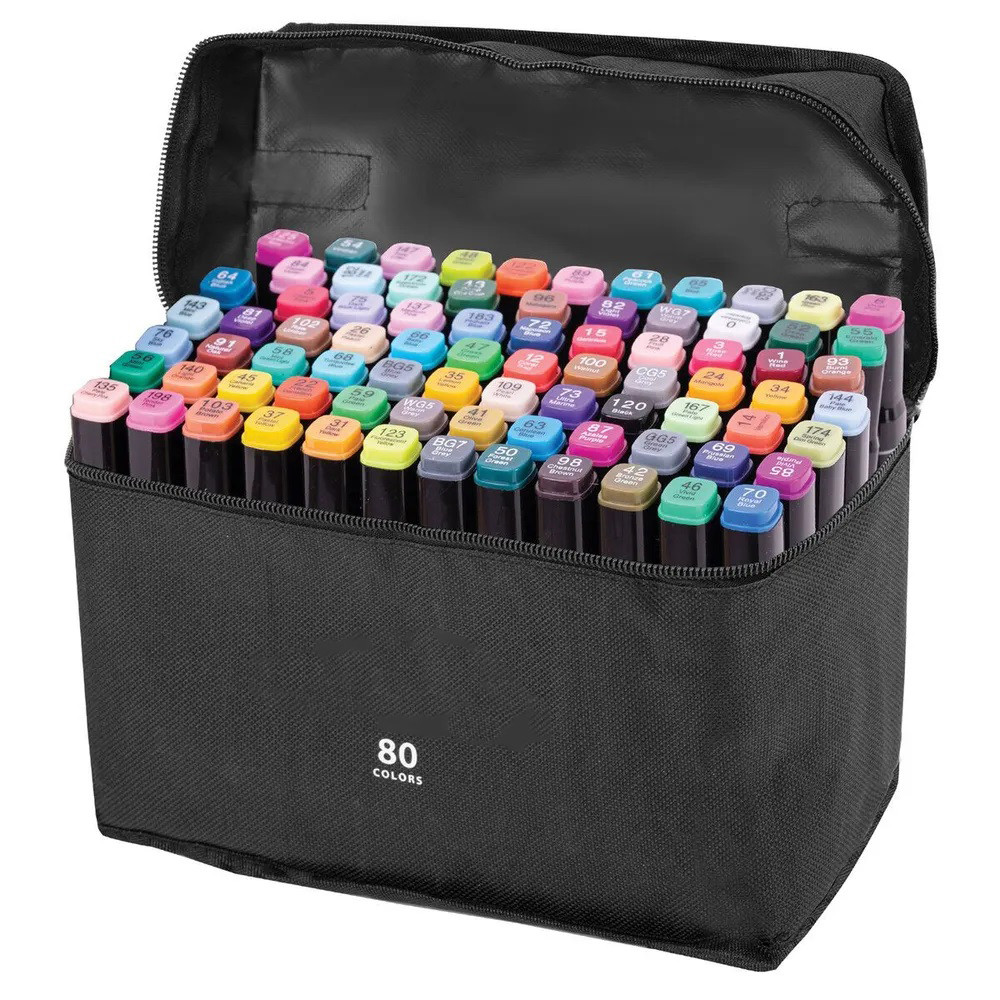 Набор двусторонних художественных маркеров 80, Маркеры с двойным наконечником для рисования LM-53 Львов - изображение 8