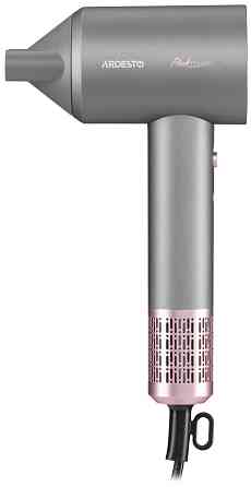 Фен ARDESTO Pink Touch, 1600Вт, 2 швидкості, 3темп.режими, іонізація, дифузор, магнітні насадки, сірий+рожевий Київ