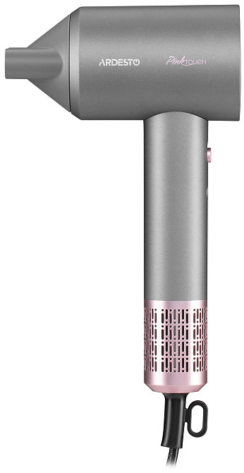 Фен ARDESTO Pink Touch, 1600Вт, 2 швидкості, 3темп.режими, іонізація, дифузор, магнітні насадки, сірий+рожевий Київ - фото 1