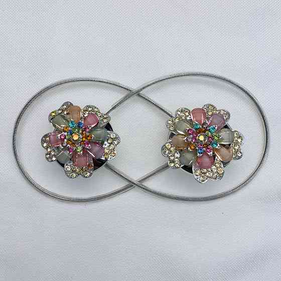 Магніти для штор та гардин "Flowers" набір 2 шт Різнокольоровий (81-239) Київ