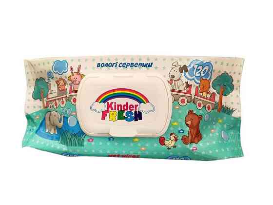 Влажные салфетки 120шт клапан KINDER ТМ FRESH Киев