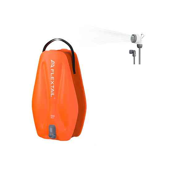 Контейнер для воды с насосом и душевой лейкой Flextail Tiny Shower Bag, 20л, оранжевый Киев