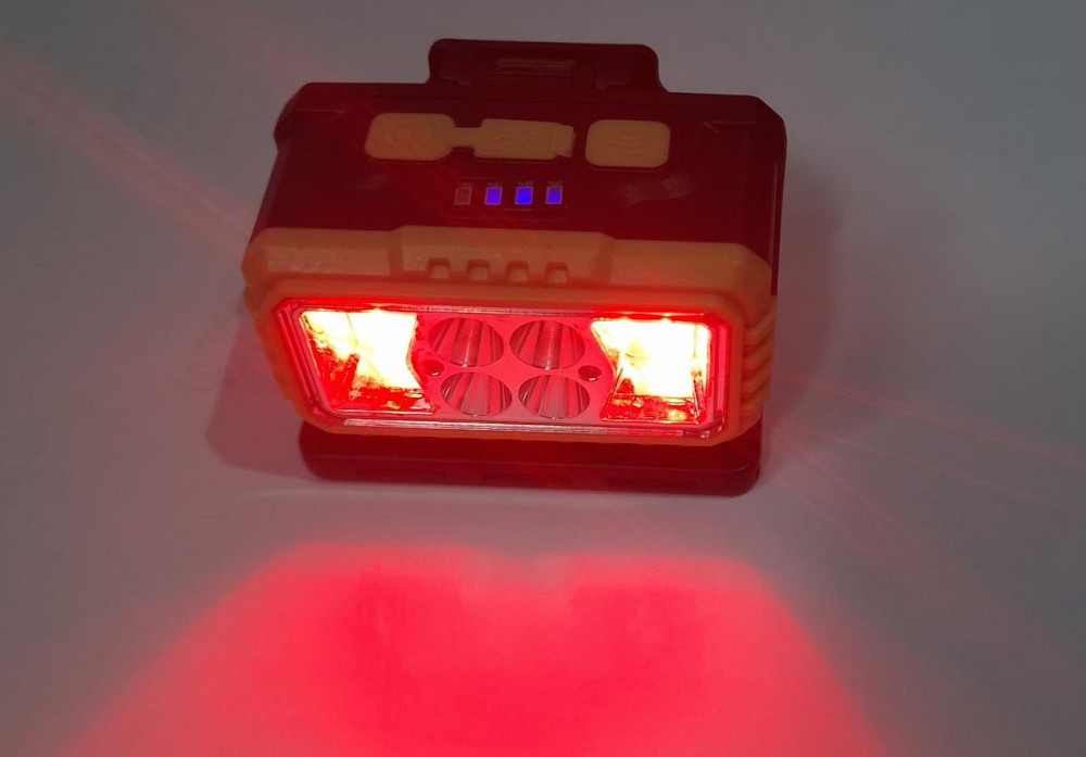 Ліхтар налобне червоний світло Type-C Solar із сенсорним датчиком та сонячною панеллю зарядки від сон Одеса - фото 12