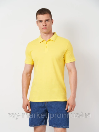 Футболка поло мужская желтая RAY BASIC M0201 Киев